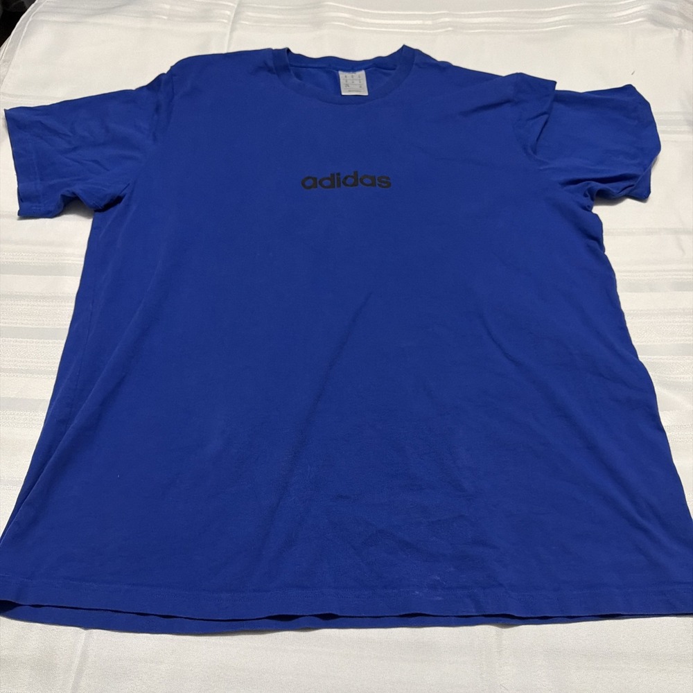 Adidas Mens XL Royal Blue Short Sleeve Center Logo T-Shirt RN 88387 CA 40312